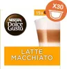 Product packaging for Nescafé Dolce Gusto Latte Macchiato coffee capsules. Voir les images du produit