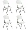 Four white folding chairs are arranged in a two-by-two grid against a white background. Náhled obrázku produktu