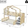 MODFU Etagenbett Kinderbett 90x200cm&140x200cm mit Fenster, Produktbild-Vorschau 7