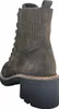 A rear view of a brown lace-up boot with a thick sole. Produktbild-Vorschau