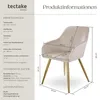 tectake® Esszimmerstuhl Marilyn gepolstert, in Samtoptik 58 Produktbild-Vorschau 5