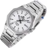 A close-up studio shot of a silver Casio Edifice watch with a white dial. Produktbild-Vorschau