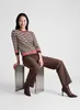 RABE Damen Pullover, Gr. 50, Braun, Ringeloptik, 3/4-Ärmel, Produktbild-Vorschau 5