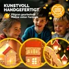 Children looking at illuminated wooden Christmas decorations. Náhled obrázku produktu