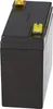 A black battery with yellow and red connectors on top, set against a white background. Produktbild-Vorschau