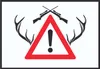 Achtung Jagd Gewehr Schild mit Symbol A6 Rückseite Produktbild-Vorschau 1
