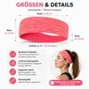 Sport Stirnband 3er Set Pink Blau Schwarz– rutschfest, Produktbild-Vorschau 8