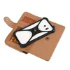 A brown wallet with a phone case inside, shown from a top-down perspective. Produktbild-Vorschau