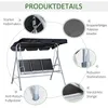 Outsunny Hollywoodschaukel 3-Sitzer Schaukelbank Produktbild-Vorschau 5