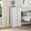 vidaXL Comodino  Bianco 53 x 39 x 103 cm Legno massello di Anteprima dell’immagine prodotto 4