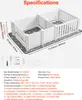 A diagram showing a white dog playpen with dimensions and specifications. Podgląd zdjęcia produktu