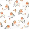 20 Servietten Robin Family - Viele kleine Rotkehlchen Produktbild-Vorschau 2