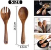 Salatbesteck Holz Löffel Gabel, Holzbesteck Salatgabel Produktbild-Vorschau 4