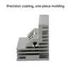 A side view of a silver metal heatsink with fins. Náhled obrázku produktu