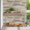 vidaXL Tisch für Outdoor mit Regal Natürlich und Grau 110 x Produktbild-Vorschau 2