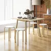 Set mit 4 stapelbaren runden Hockern aus wei?em Holz, ? 40 Produktbild-Vorschau 3
