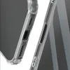 Close-up view of a transparent phone case, showing the side buttons and camera protection. Produktbild-Vorschau