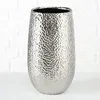 Vase/Blumenvase gehammert - silber - 31 cm - Keramik Produktbild-Vorschau 3
