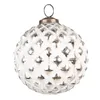 Clayre & Eef Weihnachtskugel Ø 10 cm Weiß Silberfarbig Glas Produktbild-Vorschau 1