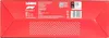 The image shows the top and side of a red cardboard box with white text and graphics. Produktbild-Vorschau