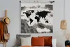 MuchoWow® Wandteppich Wandbehang Weltkarte - Schwarz - Holz Produktbild-Vorschau 4