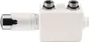 A white radiator valve and thermostat head on a white background. Produktbild-Vorschau