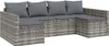 vidaXL 2-tlg. Garten-Lounge-Set mit Kissen Grau Poly Rattan Produktbild-Vorschau 3