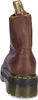 A close-up, rear view of a brown Dr. Martens boot with a platform sole. Produktbild-Vorschau