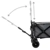 A close-up view of a gray collapsible wagon, demonstrating the adjustable handle. Anteprima dell’immagine prodotto