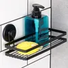 Mensola doccia in metallo nero con ventose 25x10x8,5 cm Anteprima dell’immagine prodotto 4