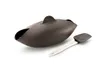A brown baking bowl and a white and brown spatula are placed on a white background. Produktbild-Vorschau