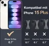 A marketing image showing compatibility information for an iPhone 15 Plus case. Náhľad obrázku produktu