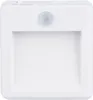 A white square LED night light with a motion sensor on a white background. Voir les images du produit