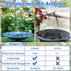 A collage comparing two solar fountains, one labeled 'Unsere 1.4W' and the other 'Andere 1W', with a table detailing their features. Produktbild-Vorschau