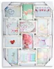 A collage of 12 small images, each featuring a different pastel-themed design, arranged within a distressed white multi-photo frame. Produktbild-Vorschau