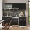 Küche Vicco R-Line Schwarz Hochglanz/Weiß 200 cm Ohne Produktbild-Vorschau 4