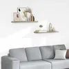vidaXL Závesné police 2 ks Dubový vzhľad 80x23,5x3,8 cm MDF Náhľad obrázku produktu 2