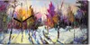 Wanduhr Bürouhr Leinwand Bild 60x30 Malerei Winter Schnee Produktbild-Vorschau 1