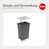 A dark gray trash can insert with a white lid, shown against a white background. Produktbild-Vorschau