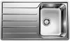 A top-down view of a stainless steel kitchen sink with a single basin and a draining board. Náhľad obrázku produktu