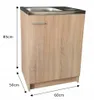 A product shot of a kitchen under-cabinet with dimensions indicated. Podgląd zdjęcia produktu