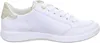 A side view of a white sneaker with gold accents. Podgląd zdjęcia produktu