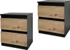 Nachtkommode 2er Set Schwarz-Artisaneiche 2 grifflosen Produktbild-Vorschau 2
