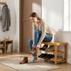 Stojan na boty 70 x 28 x 45 cm z bambusu a lavice Náhled obrázku produktu 11