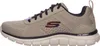 Side view of a single beige athletic shoe. Voir les images du produit