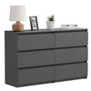 Kommode Schubladenkommode Schwarz Matt 100 cm mit 6 Produktbild-Vorschau 2