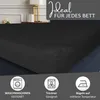 Spannbettlaken Jersey 180-200x200 Schwarz 100% Baumwolle Produktbild-Vorschau 2