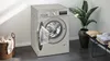 Siemens iQ500, Waschmaschine, unterbaufähig - Frontlader, 9 kg, 1400 U/min., Silber-inox WU14UTS8 Schrägansicht geöffnet Produktbild-Vorschau