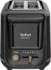 A black Tefal Includeo toaster is shown from the front. Voir les images du produit