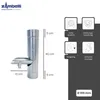 Product image with dimensions and feature icons. Produktbild-Vorschau